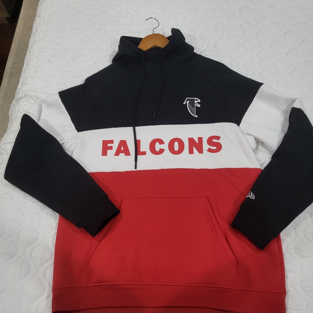 New Era Falcons Black, White, and Red Hoodie